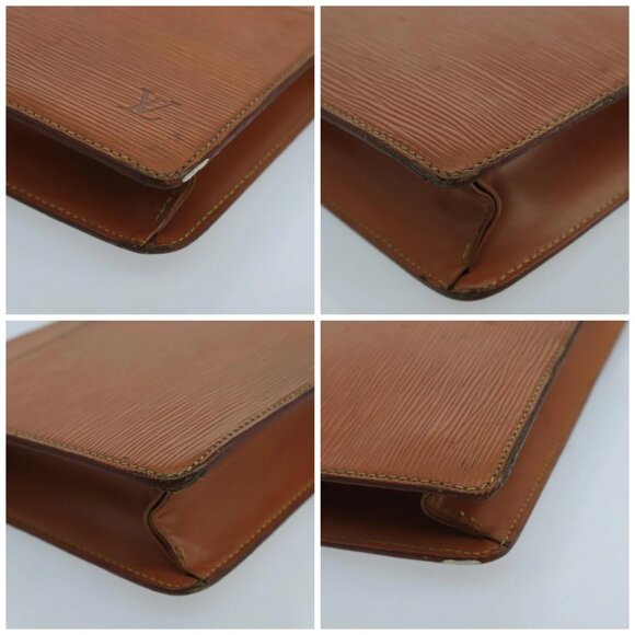LOUIS VUITTON Epi Pochette Homme Bag Brown Zipangu Gold M52528 LV Auth th5481 - Picture 14 of 16